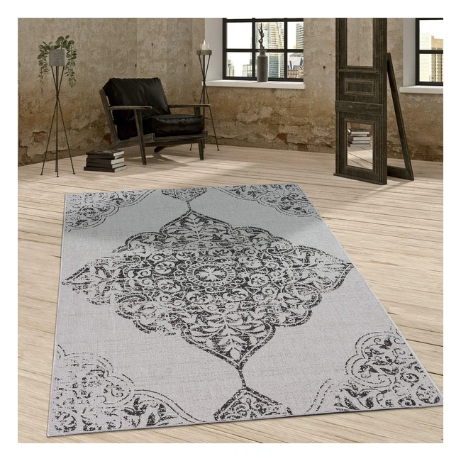 Tapis Intérieur Extérieur Paco Home - Moderne - Gris - 80x200cm