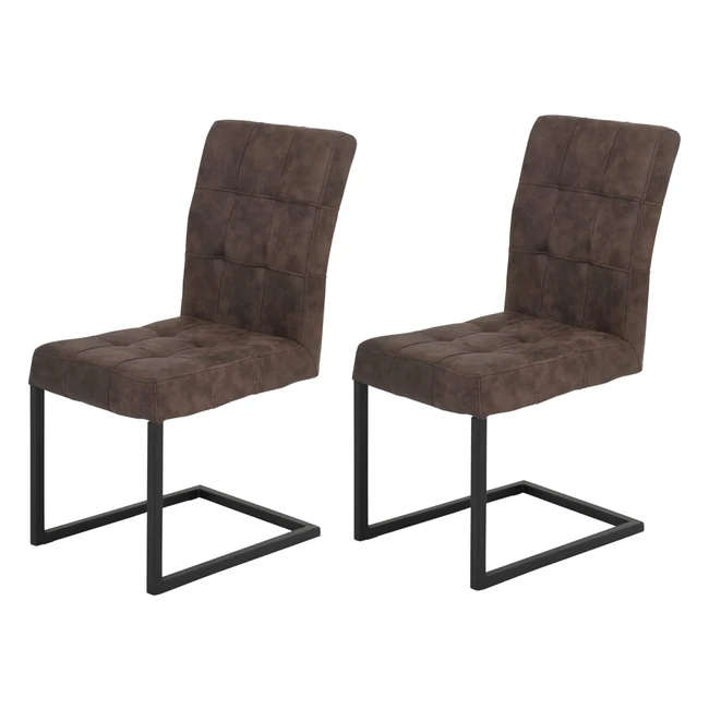 Apollo Donna Vintage Brown Schaukelstuhl Set - Weiche Vintage-Abdeckung - Quadratischer Metallrahmen - Anthrazit-Pulverbeschichtung - Gepolsterter Sitz mit Steppung