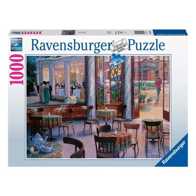 Puzzle Ravensburger 1000 pièces Café Visite 16449 - Style Art Nouveau - Haute Qualité
