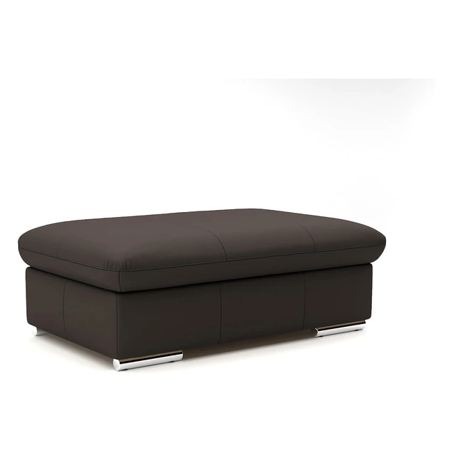 Cavadore Valerie Echtleder Hocker mit Metallfüßen als Beistelltisch Sitzhocker Couchtisch 102 x 43 x 68 cm Dunkelbraunes Leder