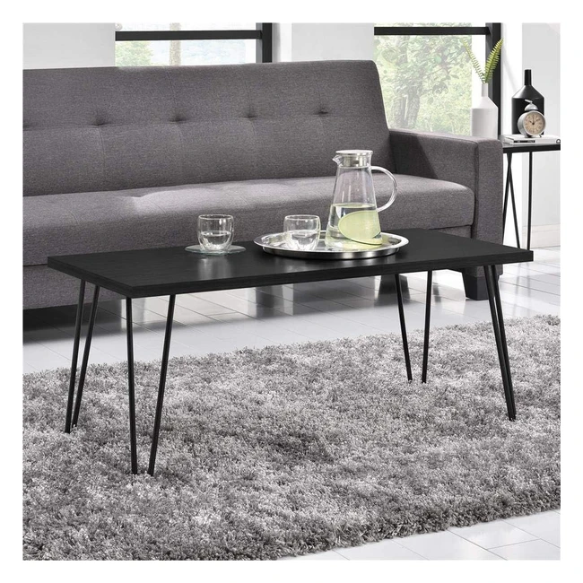 Ameriwood Home Coffee Table Black Oak H46 x W107 x D50 cm - Laminated Particleboard