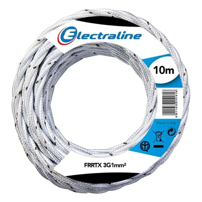 Cavo tessile Electraline 16811 FRRTX 3G1 mm 10 mt bianco - Alta qualità