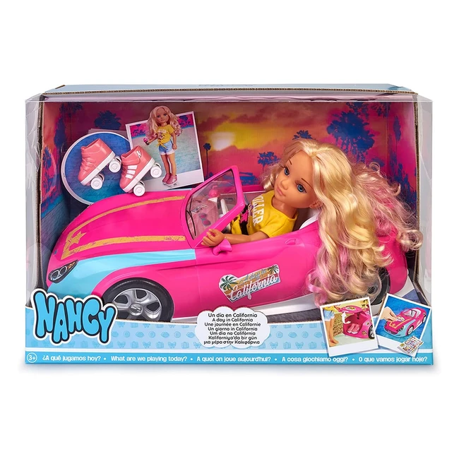 Nancy Un Giorno in California Bambola con Macchina e Pattini - 3+ Anni