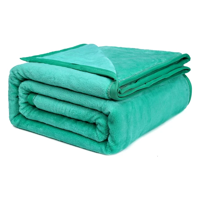 Coperta Pile Kankaeu 160x200 cm 380gsm - Morbida e Delicata - Singolo - Flanella - Turchese
