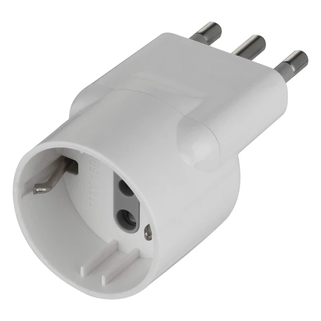 Adattatore Electraline 71064: Spina Disassata Salvaspazio Schuko a Spina Italiana 16A Bianco