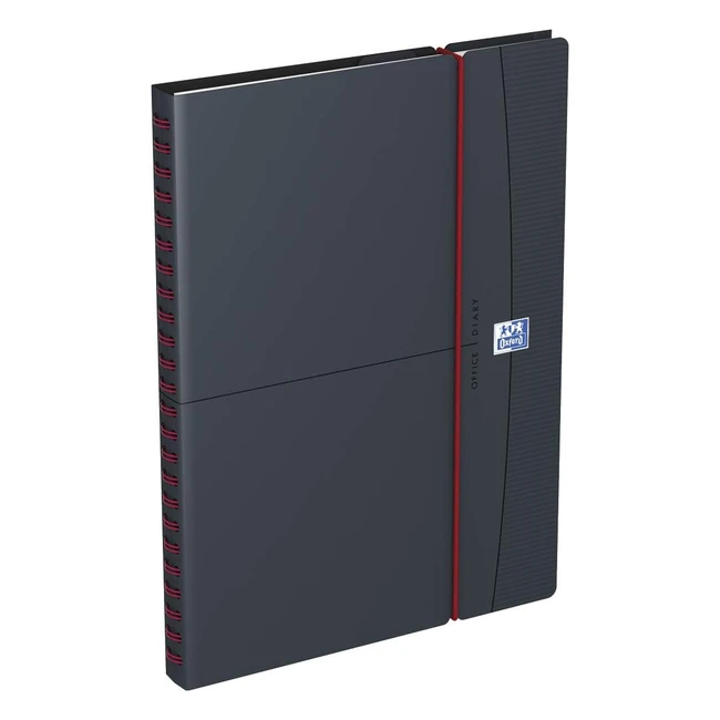 Agenda Oxford Office Civil Semainier Spiral 15x21cm Anne 2024 Gris-Rouge Français