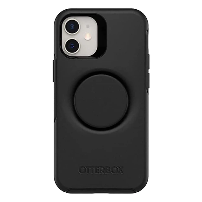OtterBox OtterPop Hülle für iPhone 12 Mini - Stoßfest, sturzsicher, schützende Hülle mit PopSockets PopGrip - Militärstandard getestet - Schwarz