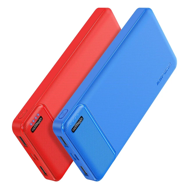 Asperx 2Pack Power Bank Portable Charger Fast Charging 10000mAh Powerbank USB C Input and Output Battery Pack
