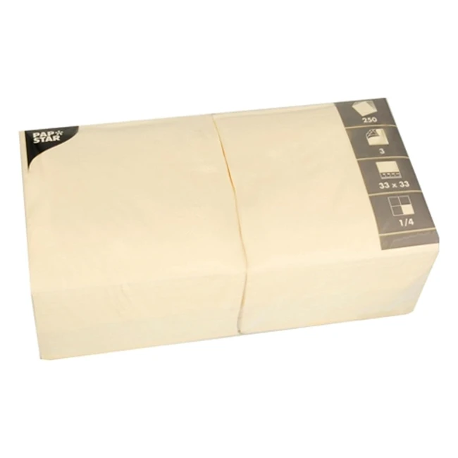 Papstar 12478 - 250 tovaglioli di carta 3 strati, piega a 14, 33x33 cm