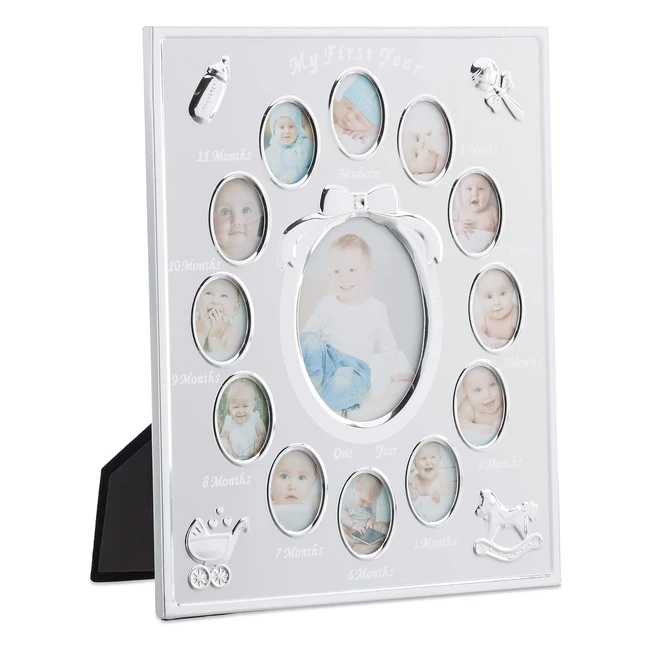 Marco de fotos de bebé primer año 12 meses - Relaxdays