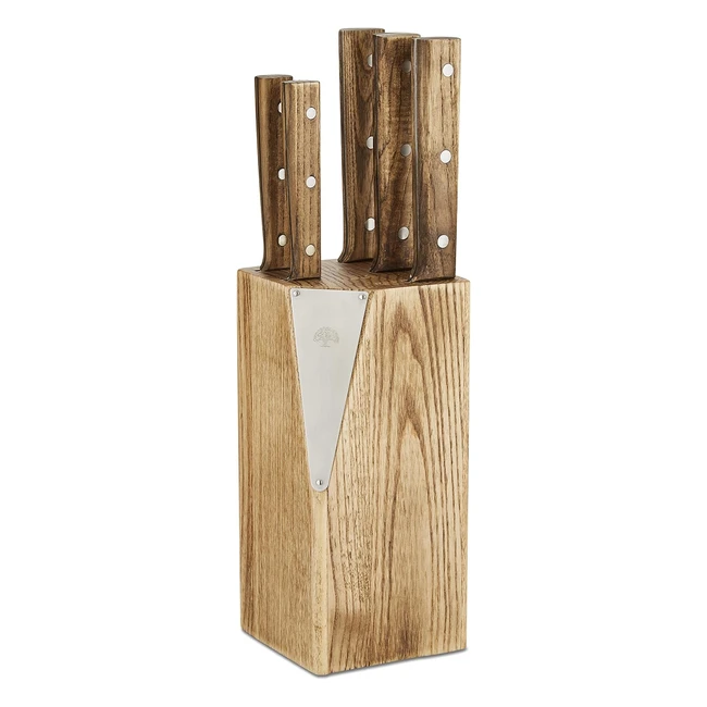 Hoxton Vintage 5 Piece Knife Block - Barbary Oak BO851035