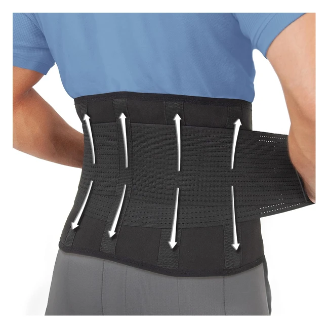 Clever Yellow Back Support Belt for Men and Women - Medicalgrade Lumbar Brace - Pain Relief - Black XXL