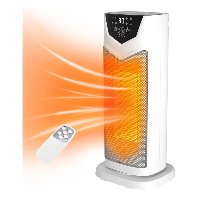 Termoventilatore Elettrico Ceramico 2000W Primevolve - Stufa Basso Consumo con Eco Modo, Telecomando e Temporizzazione 12h