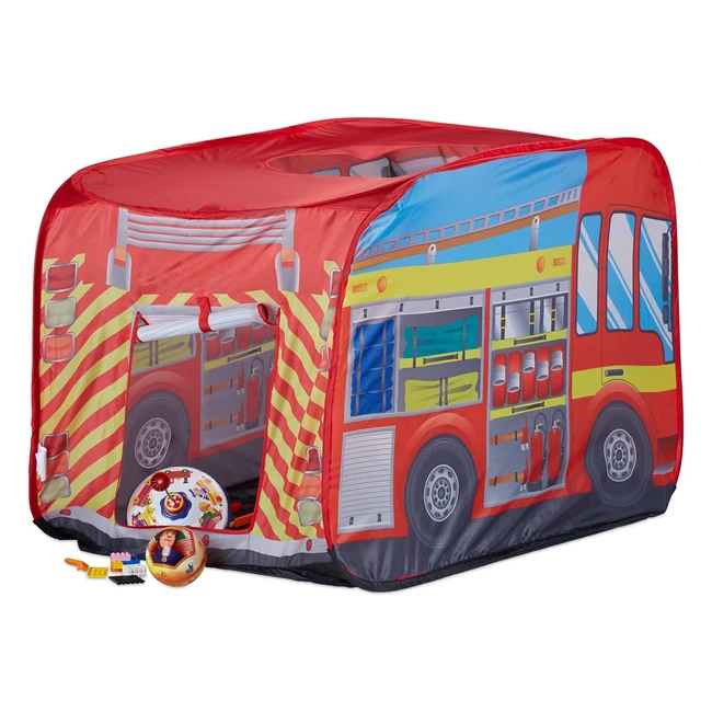 Tienda de Campaña Camión de Bomberos - Relaxdays 10022459