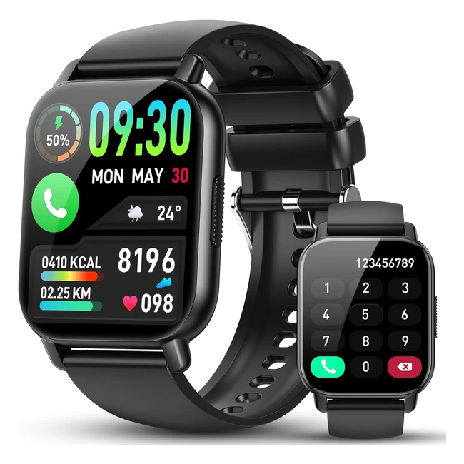 Montre Connectée Homme Femme Bluetooth 185 HD Smartwatch - Étanche IP68 - 112 Modes Sportifs - Podomètre - Cardiofréquencemètre - Moniteur de Sommeil