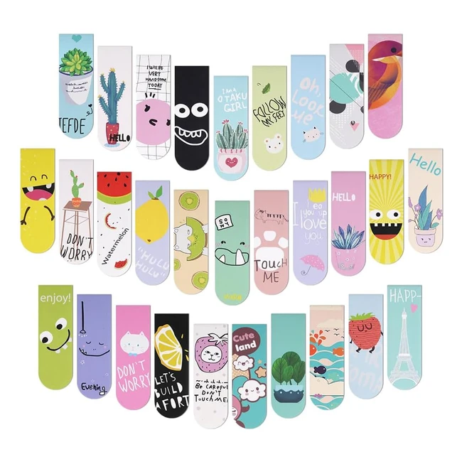 Vicloon Segnalibri Magnetici 30pcs - Clip di Pagina - Set di Segnalibri Colorati - Ideali per Insegnanti e Studenti - Uccellino