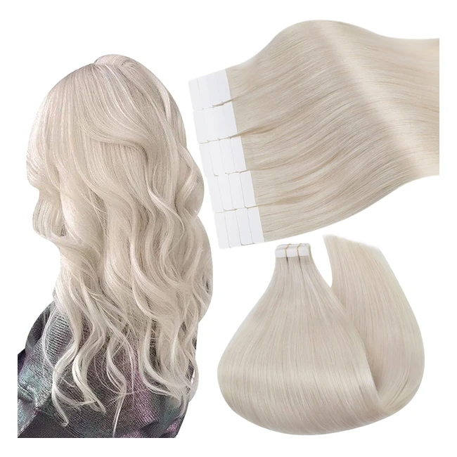 Estensioni capelli veri Ugeat con biadesivo 30cm - 60a bionda bianca