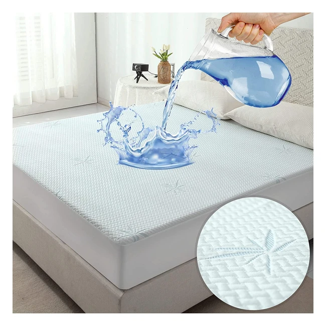 Protège-matelas imperméable en bambou 180x200 - Anti-poussière, respirant, certifié OEKO-TEX