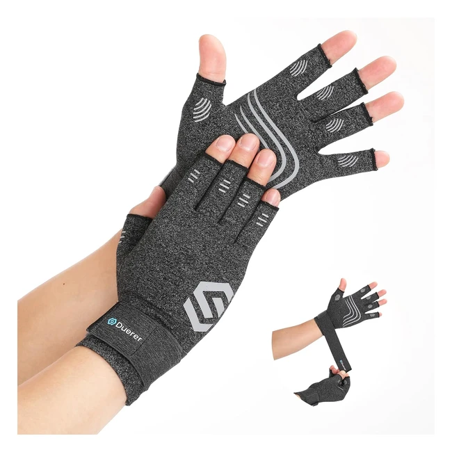 Guantes de compresión Duerer para artritis con correas - Alivia el dolor de manos