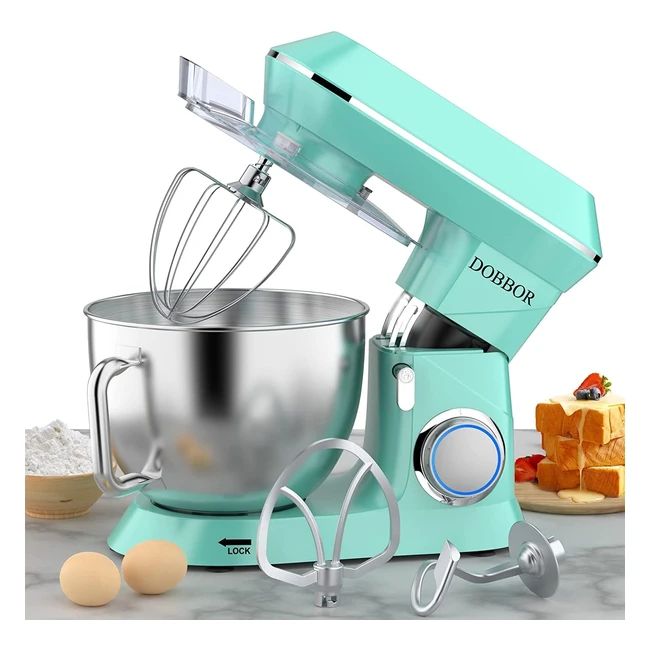 Batidora Amasadora 1500W 95L Profesional Dobbor | Movimiento Orbital | 7 Velocidades | Bol de Acero Inoxidable | Azul