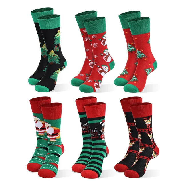 Calze di Natale Moonlight Manor per Uomo - Confezione da 6 - Taglia 37-46