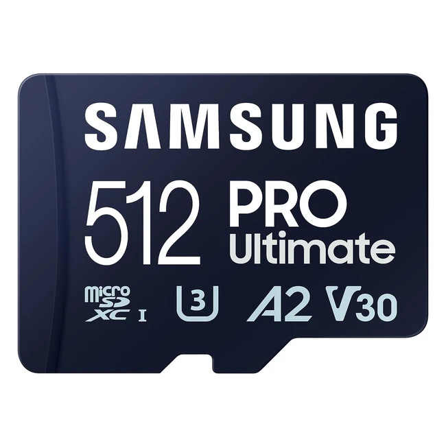 Samsung Pro Ultimate 512GB UHS-I U3 200MB/s Lesen 130MB/s Schreiben Micro SD Speicherkarte mit SD Adapter für Smartphone, Drohne oder Action Cam