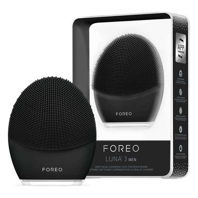 Foreo Luna 3 Men - Cepillo Limpiador Facial y Masajeador Eléctrico de Silicona