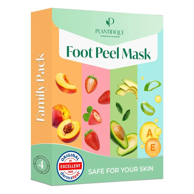 Plantifique Family Pack Foot Peel Mask - Dermatologically Tested - Repairs Heels - Removes Dry Dead Skin - Soft Baby Feet