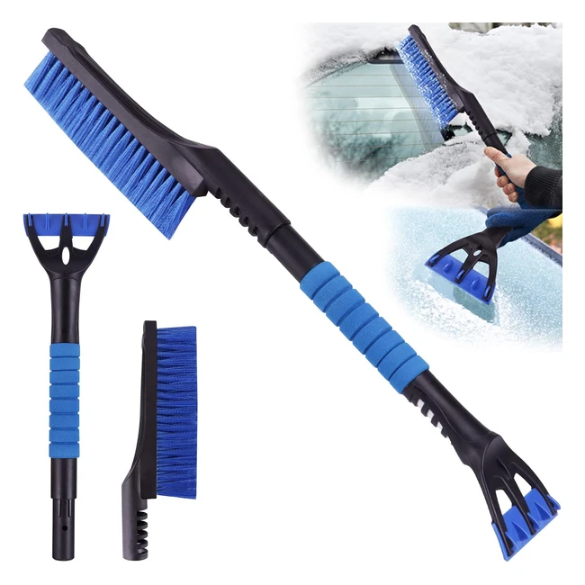 Rajvia Raschietto per Ghiaccio Spazzola da Neve 2 in 1 - Rimuovi il Ghiaccio Rapidamente