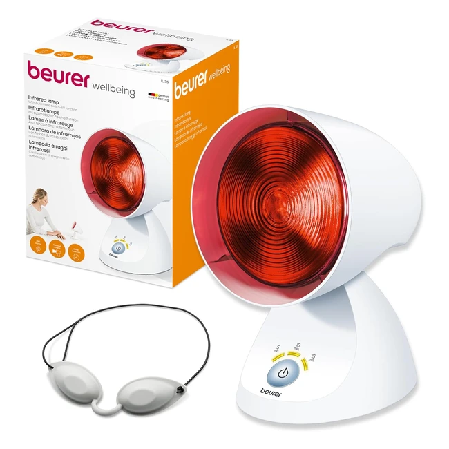 Beurer IL 35 Infrarotlampe - Wohltuendes und wärmendes Infrarotlicht mit Timer und 5 Neigungswinkeln