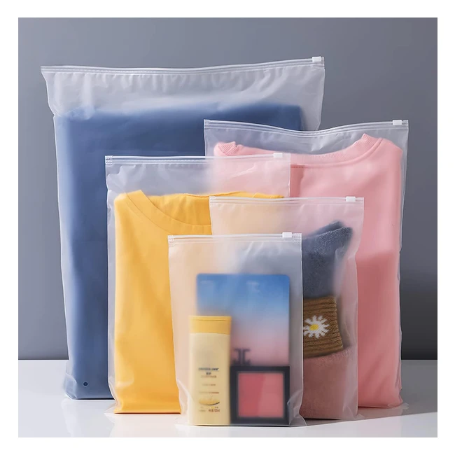 Sacchetti con Zip per Vestiti Viaggio - Okoss 30 Pezzi - Multifunzione, Trasparenti, Plastica - Biancheria Intima, Calzino, Scarpe - 5 Taglie