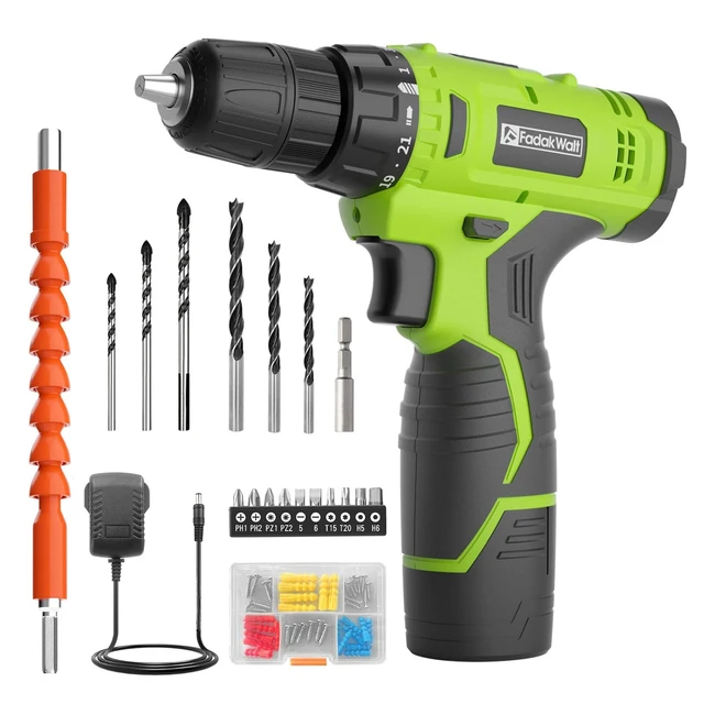 Perceuse visseuse sans fil Fadakwalt 12V - Mandrin sans clé 3/8 pouces - 211 réglages de couple