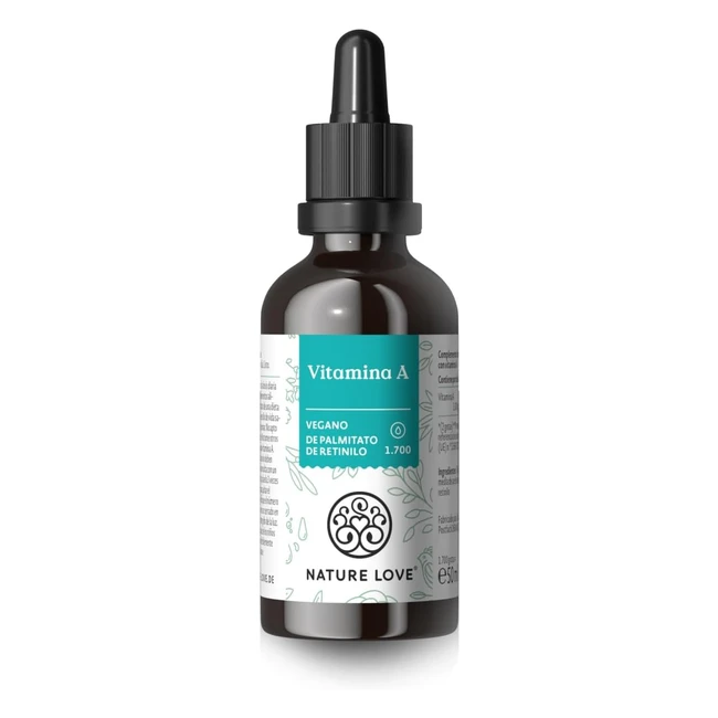 Vitamina A en Gotas 50ml - Retinol de Palmitato de Retinilo - Alta Dosificación - Vegano
