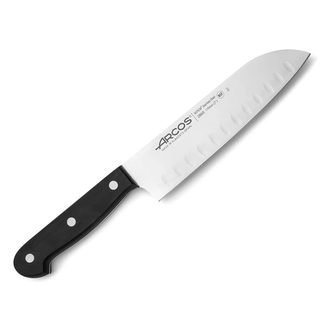 Cuchillo Santoku Arcos - Acero Inoxidable - Afilado Japonés - 170mm - Negro