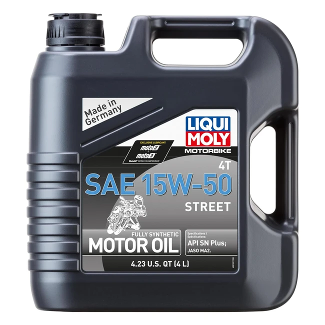 Aceite de Motor Liqui Moly 4T 15W50 Street 4L - Tecnología de Síntesis para Motocicletas (Ref. 1689)