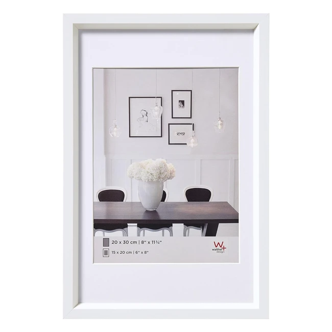 Bilderrahmen Stahl Stil 20 x 30 cm, hochwertiges Kunststoffprofil, inklusive Passepartout