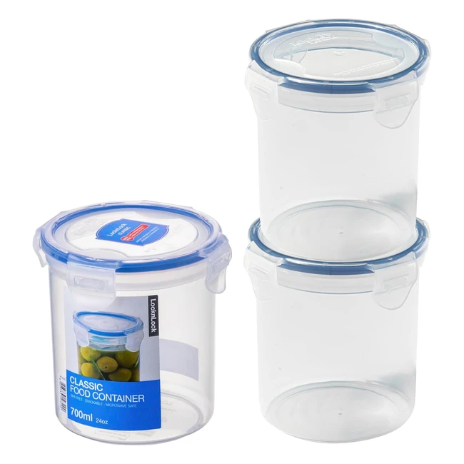 LocknLock Round Food Containers Set of 3 - BPA Free, Airtight, Dishwasher Safe