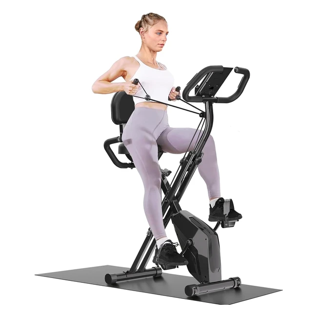 Vélo d'appartement 4 en 1 avec volant d'inertie silencieux - Entraînement à la maison