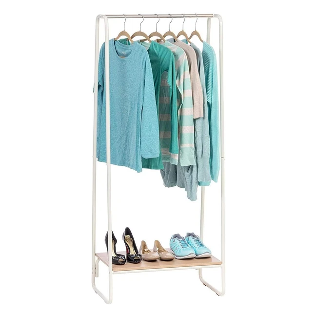 Iris Ohyama Appendiabiti Armadio Guardaroba Ripiani Solidi - Facilità di Montaggio - Multiuso - Design Ufficio - Ingresso - Camera da Letto - Soggiorno - Metal Garment Rack PIB1 Bianco