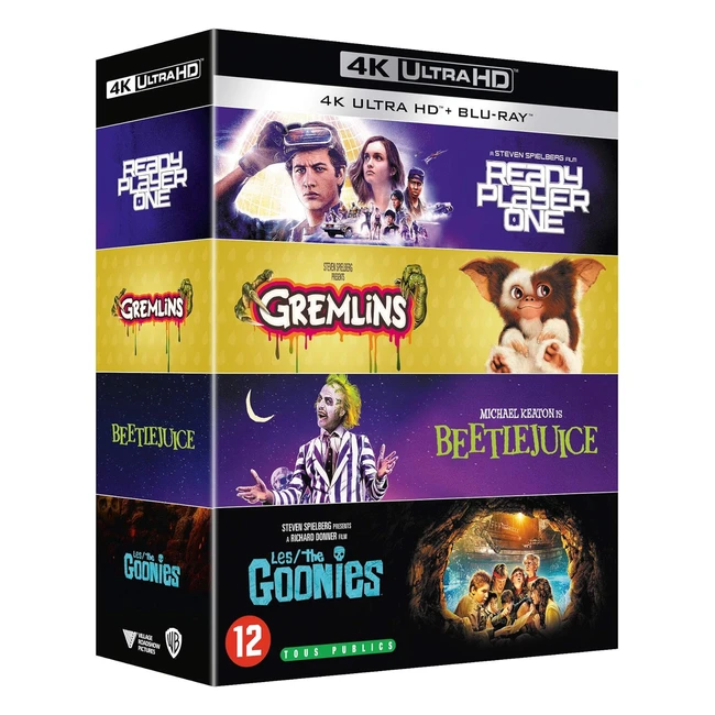Coffret 4 films années 1980 : Les Goonies, Gremlins, Beetlejuice, Ready Player One - 4K UltraHD Blu-ray