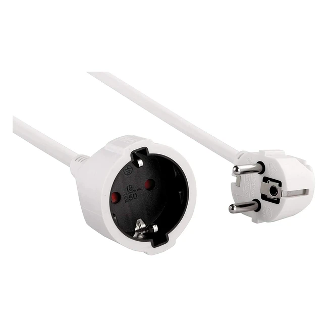 Electraline 01638 Prolongador Toma Schuko 3m Cable H05VVF 3G15 mm Blanco