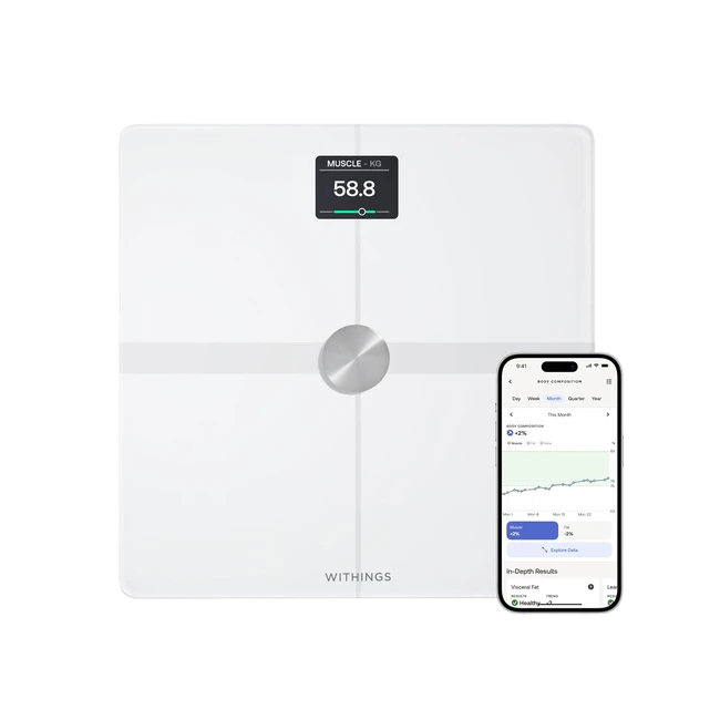 Withings Body Smart - Bilancia Pesapersone Digitale WiFi con Composizione Corporea - Peso, Massa Grassa, Muscolare, Ossa, Acqua - #BilanciaPrecisione