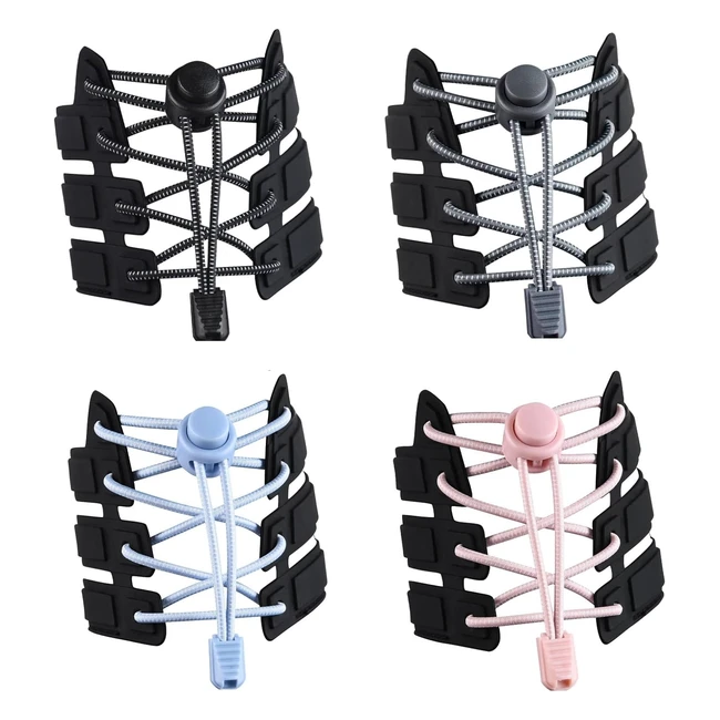 Cordones elásticos ajustables Flintronic - 4 pares - 120cm - Sin ataduras