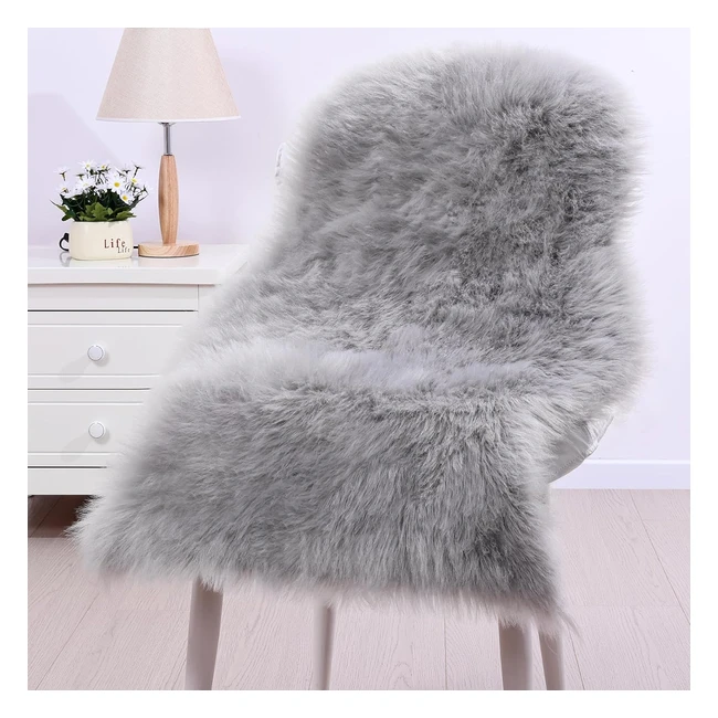 Tappeto Pelle Pecora 60x90cm Morbido Soffice - Grigio