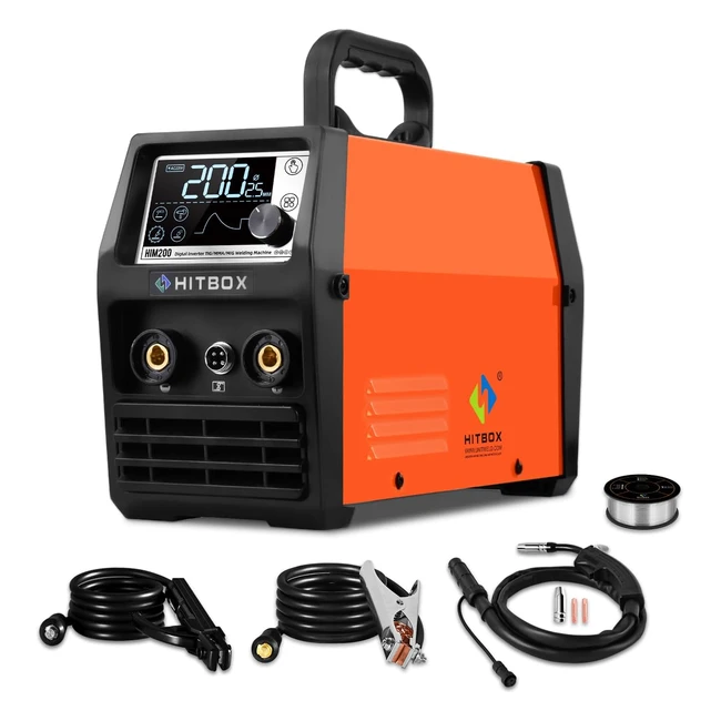 Poste à souder HITBOX 140A 230V MIG 4 en 1 sans gaz, ARC, TIG, avec pistolet de soudage HIM200