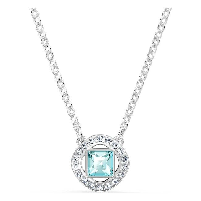 Collana Swarovski Angelic Square Blu Placcato Rodio - Esclusivi Amazon