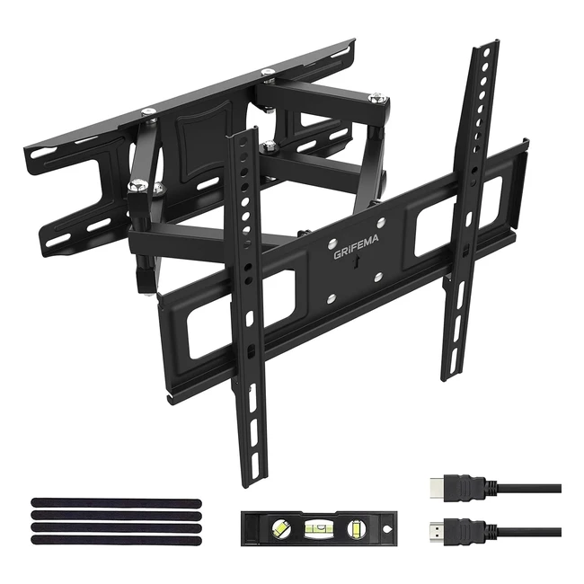 Support mural TV Grifema 2665 pouces, fixation murale, jusqu'à 35kg, orientable 45°, inclinable 812°