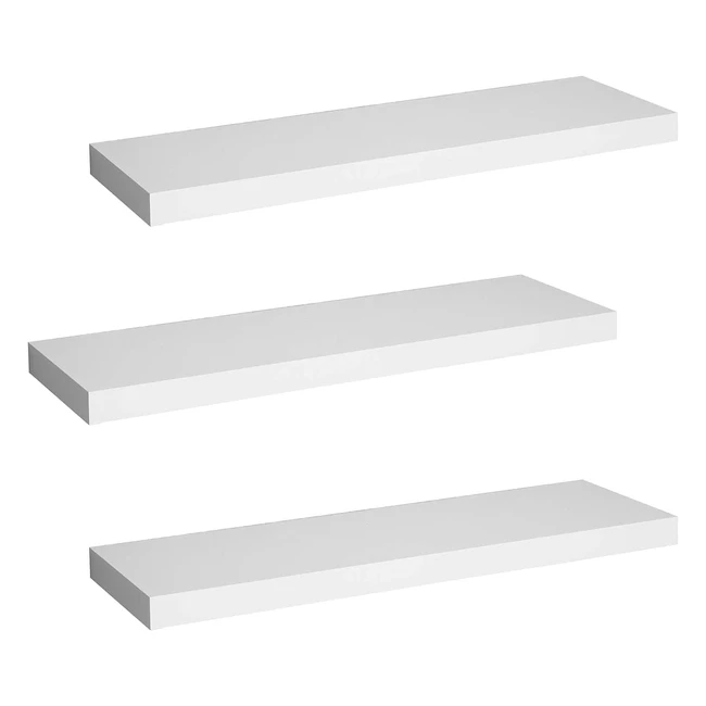 Estantería Pared Flotante Woltu Juego de 3 MDF Blanco RG9371WS3