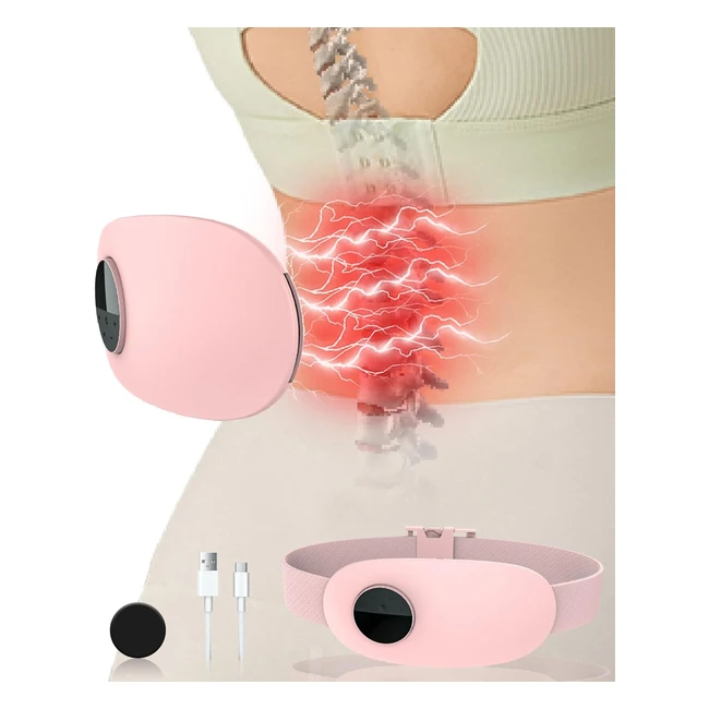 Coussin de massage électrique Kouric - Ceinture massante et chauffante réglable - 6 modes de massage, 3 niveaux de température - Cadeau pour femmes hommes proches - Rose