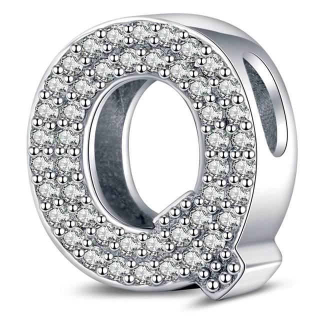 Charms Lamenars con lettere A-Z in argento 925, adatti a bracciali con zirconi 5A